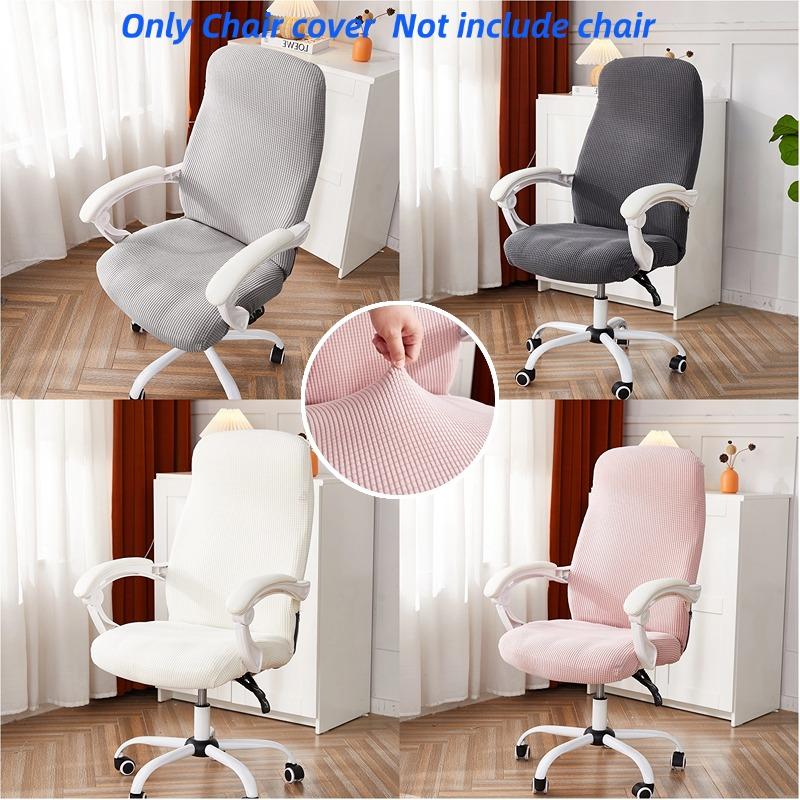 1pc Solid Color Game Chair Seat Cover Non-slip Office Chair Upholstered Cover Anti-dirty Stool Seat Slipcover for Living Room