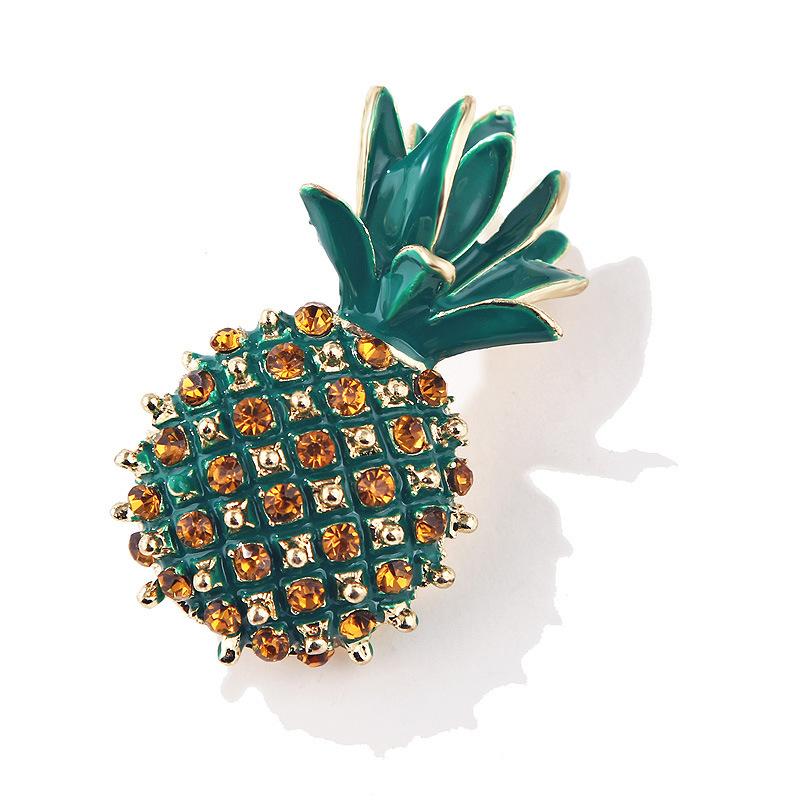 Ретро-брошь в стиле Юго-Восточной Азии со стразами, капающими на масло, популярный ананас, ананас, ретро-корсаж