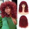 Длинный глубокий вьющийся синтетический парик для замены волос с челкой Большие вьющиеся парики для чернокожих женщин 20-дюймовый странный вьющийся парик для ежедневного использования