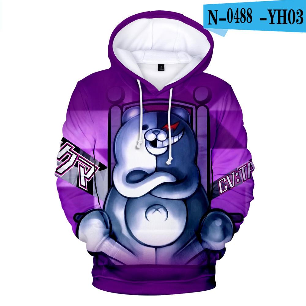 Danganronpa Merch 3D толстовки Monokuma косплей костюм аниме толстовки Kawaii детская толстовка повседневное унисекс черно-белое пальто