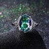 Genuine Rainbow Fire Mystic Topaz Ring 925 Sterling Silver Ring Fine Jewelry Gift for Women Lady Girls