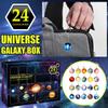 Рождественский календарь-адвент «Галактика» 24 дня Подарочная коробка 2024 Обратный отсчет до Нового года Дети Подростки Планета Вселенная Стеклянные бусины Шарики Игрушки