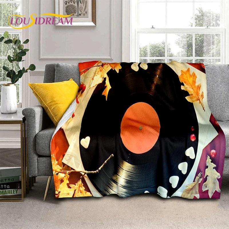 Виниловая пластинка музыка диджей экран лента мягкое фланелевое одеяло для кровати спальни дивана пикника, плед для укрытия на открытом воздухе отдых подарок