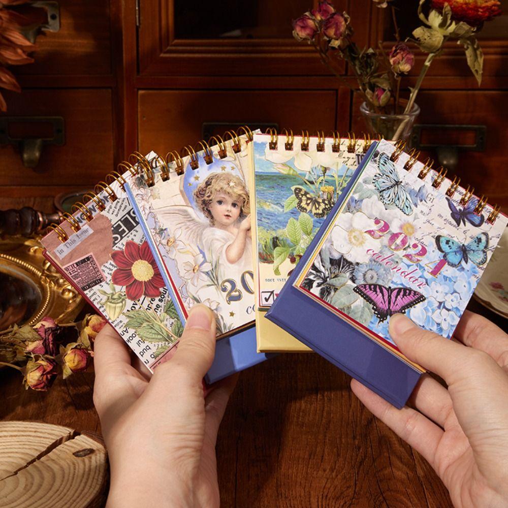 Планировщик расписания Настольный календарь Органайзер для повестки дня Мини-настольный календарь Организация календаря на 2024 год