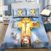 3D Jesus Duvet Cover Set Christian Sacred Jesus Polyester Bedding Set Cross Comforter Cover Suitable For Christian Jesus King