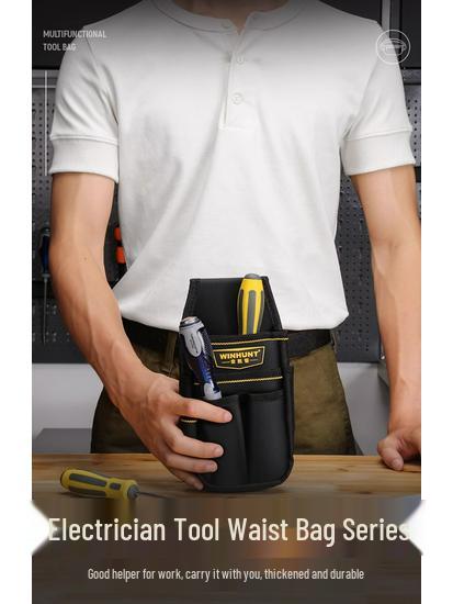 Прочный пояс для инструментов электрика: Многофункциональная поясная сумка из холста для портативного хранения