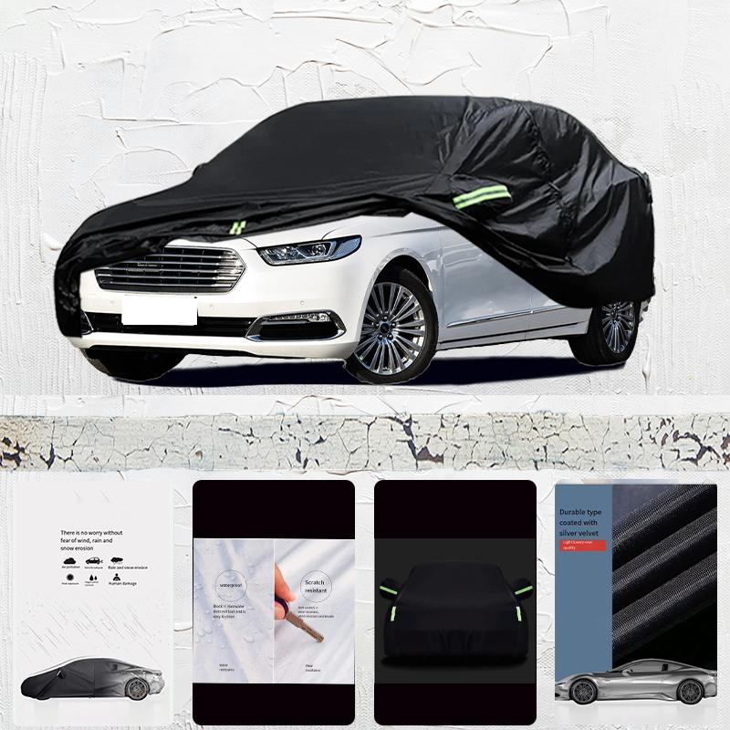 Для Ford Taurus подходит Защита от непогоды Полный чехол на автомобиль Снежный чехол Тент Водонепроницаемый Пылезащитный Внешний чехол для автомобиля Черный