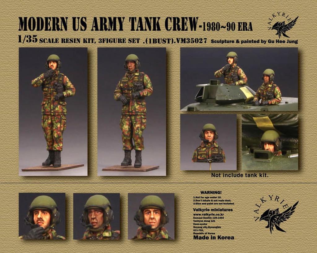 Valkyrie Miniature Modern American Tank Crew Set 2 1 Bust Resin Kit VM35027 1/35 1980-90s Figures,
