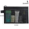 Nylon Mesh File Bag A4 A5 A6 Transparent Zipper Test Paper Information Student Pen Bag Transparent Mesh Cosmetic Storage Bag