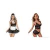 LADYSTA Black-White Net Maid Roleplay Women’s Costume & Women Lingerie Set - Bra and Panty Set Nightwear -Freesize (S M L)