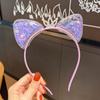 Crown Cat Ear Headbands Glitter Transparent Hair Hoops Hair Ornament Quicksand Hair Band  Children