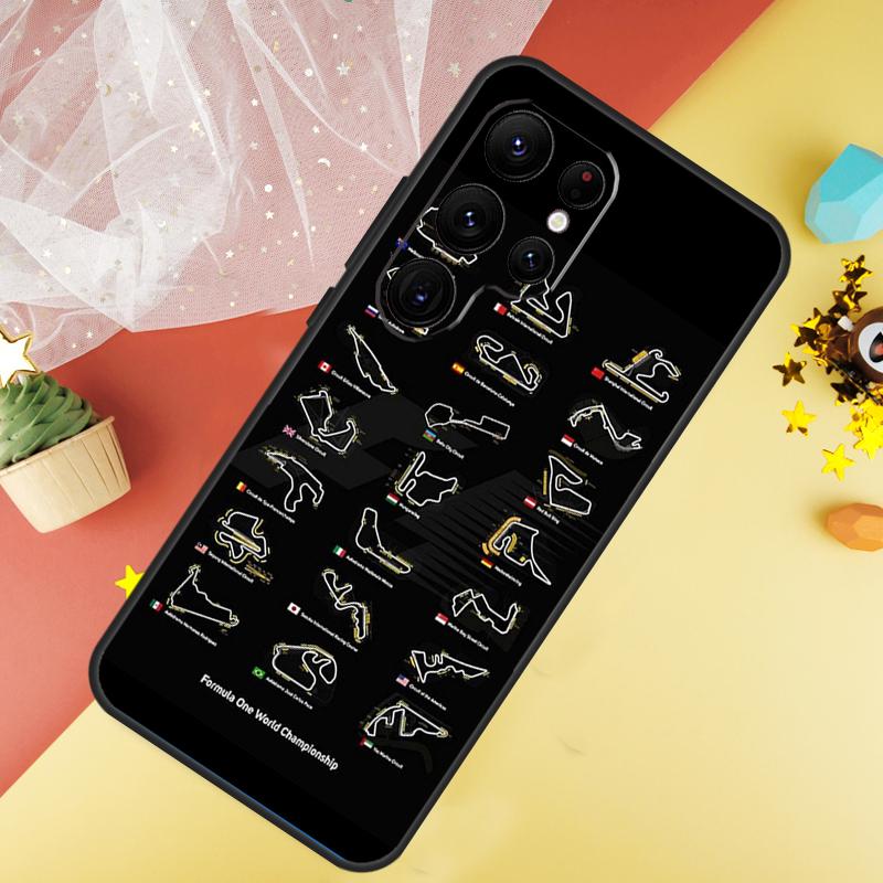 Минималистичный чехол с трассой Формулы-1 для Samsung Galaxy S22 S23 S24 Ultra S8 S9 S10 Plus Note 10 20 Ultra S20 S21 FE