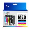 LxTek Purify Epson Ink Medamayaki Compatible Ink Cartridge Epson Compatible MED Fried Egg Ink 4 Color Set 1 Black Total 5 Set Compatible Printer Ink