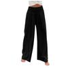 Women's Casual Loose High Waist Cotton Linen Wide Leg Long Pants With Pockets