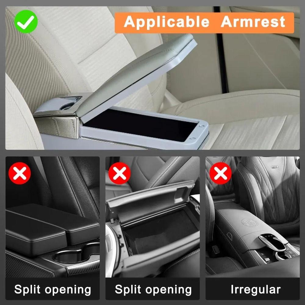 Waterproof Car Armrest Box Booster Pad Anti-slip Heightening Elbow Pad Leather Armrest Mat Trucks