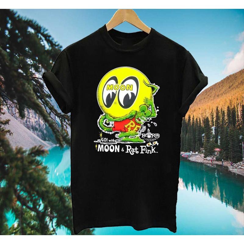With Moon T Shirt Rat Fink Eyeball Cotton Size S 5XL MR398
