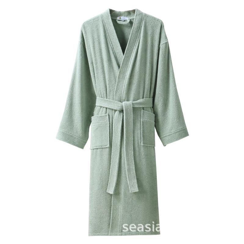 Новый Азиатский Хлопковый Халат с Вафельной Тканью для Взрослых, Впитывающий - Унисекс Пара Халатов