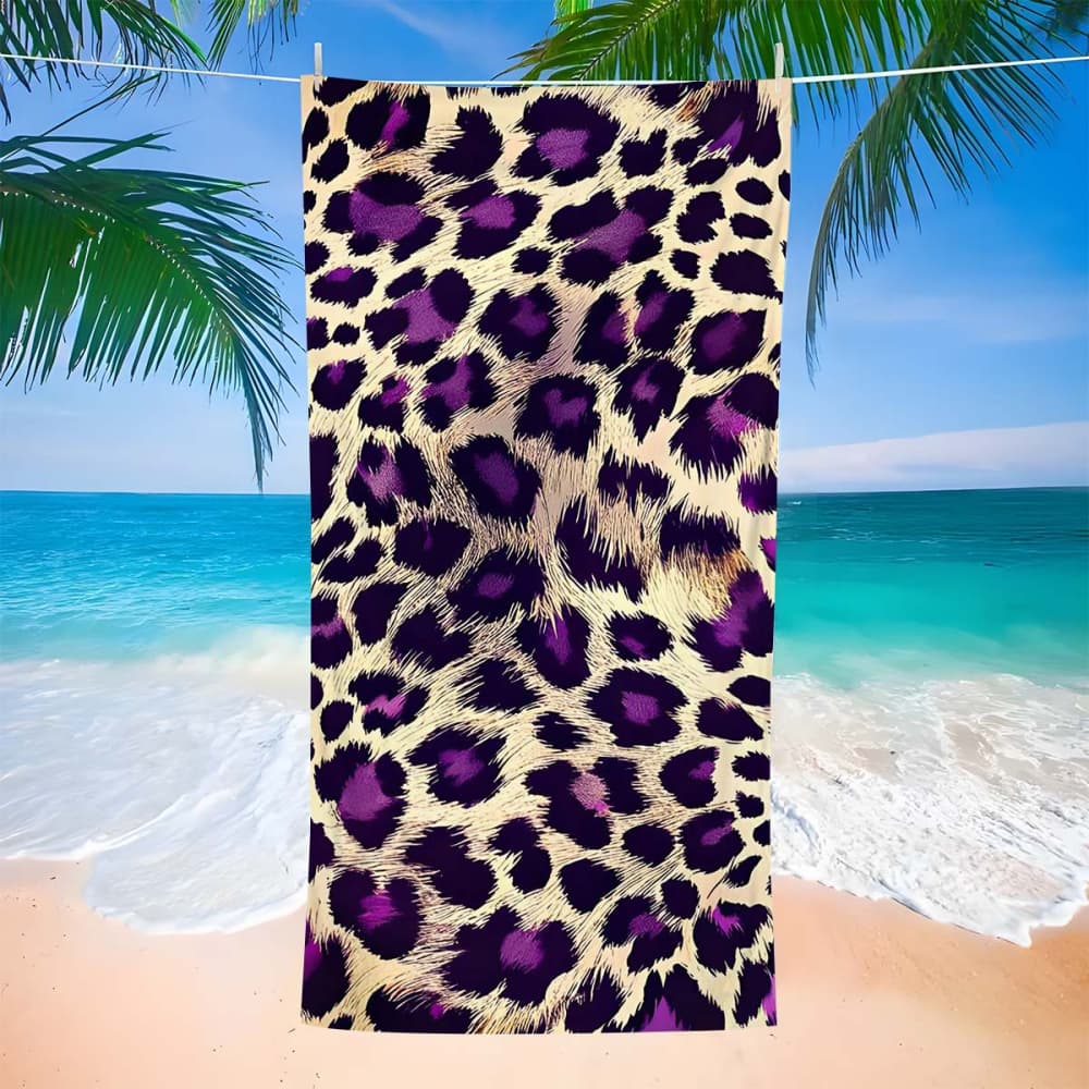 Beach Towel Colorful Neon Leopard Print Microfiber Towel for Men Women Beach Pool Gym Camping Travel Daily Use
