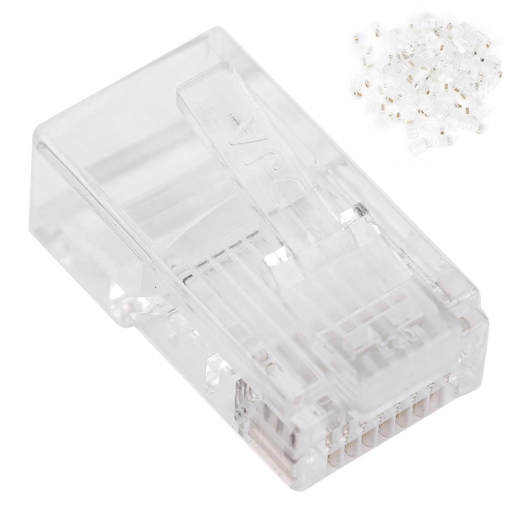 100pcs RJ45 Cat5E Modular Unshielded GoldPlated Networks Cable Connectors for Game Computers Router