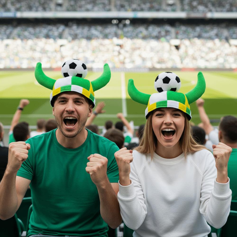 One Size Fits Most Soccer Fan Horn Hat Carnival Party Headwear Theme Party Props