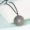 Ожерелье викингов Vegvisir из нержавеющей стали золотистого оттенка с цепочкой из пшеницы, мужское скандинавское ожерелье викингов