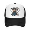 Luffy Anime Trucker Hats Trafalgar D Water Law Chibi Mesh Net Baseball Cap Snapback Kpop Peaked Hat Unisex Women One Size