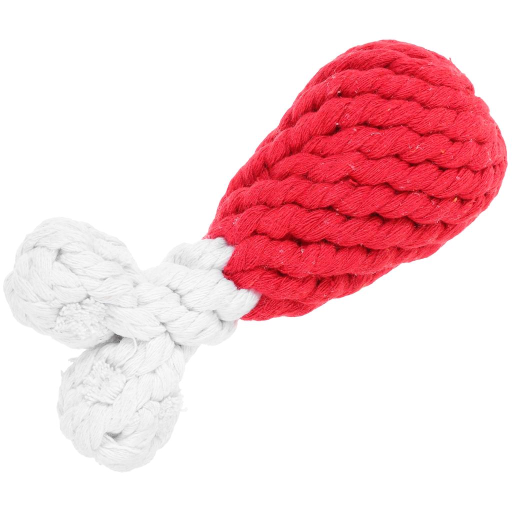 1pc Pet Dog Woven Toy Chicken Drumstick Shape Animal Rope Dog Cute Dog Toy for Dog Chewers Braided Puppy Toys Teeth Cleaning