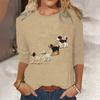 Милые мультяшные собаки с рисунком осенние хлопковые женские футболки модные новые футболки с длинными рукавами повседневная трендовая дизайнерская женская одежда топ