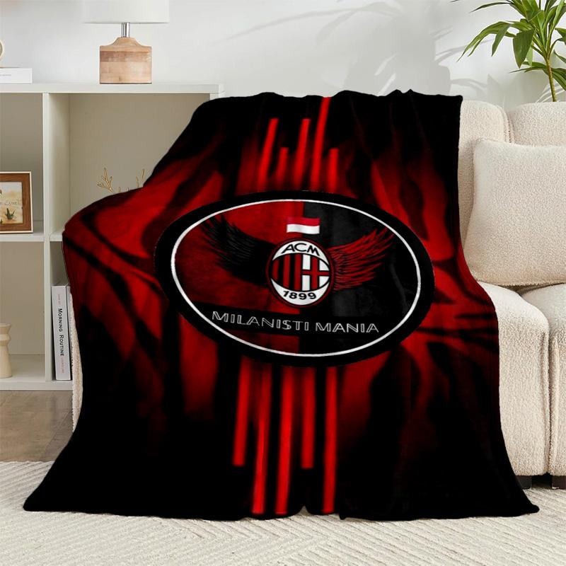 1PC Ac Football Club Flannel Blanket Gift, Suitable for Both Men And Women, Soft Ideal for Beds And Sofa, Birthday Or Christmas Gift