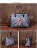 Johnature Retro Woman's Handbag Hand Painted Genuine Leather Women Shoulder Bags Leisure Floral Cowhide Messenger Bag