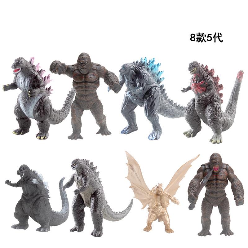 8 шт. Модель Годзилла против Конга Аниме Фигурка Мехагодзилла Динозавр Фигурка Действия Коллекционная Модель Куклы Игрушки Подарки на День Рождения для Детей