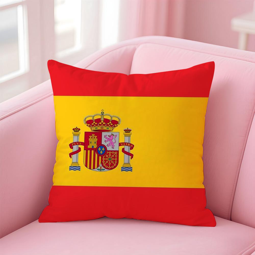 Spain ESP flag Cushion Cover EcoFriendly Odorless Healthy Pillowcase Soft  Comfortable KidSafe No Filling