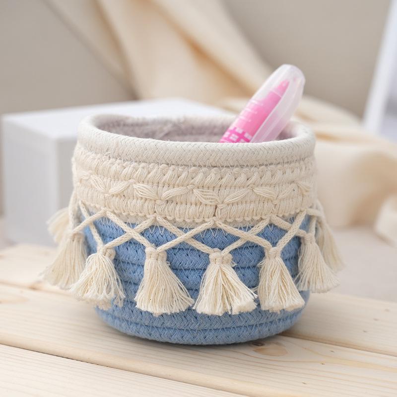 Rope Nordic Cotton Minimalist Tassel Storage Basket Indoor Creative Small Pen Holder