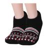 Retro Winter Slipper Socks Thickened Fleece Lined Low Cut Socks Socks with Grips Non-Slip Ankle Slipper