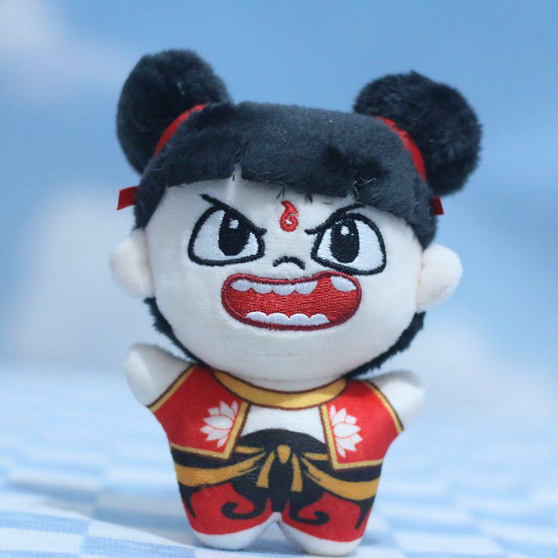 12 см Нэчжа 2 милых маленьких плюшевых кукол Нэчжа, сумка для одежды, брелок, аниме-фигурка, плюшевая игрушка, подарок на день рождения для детей