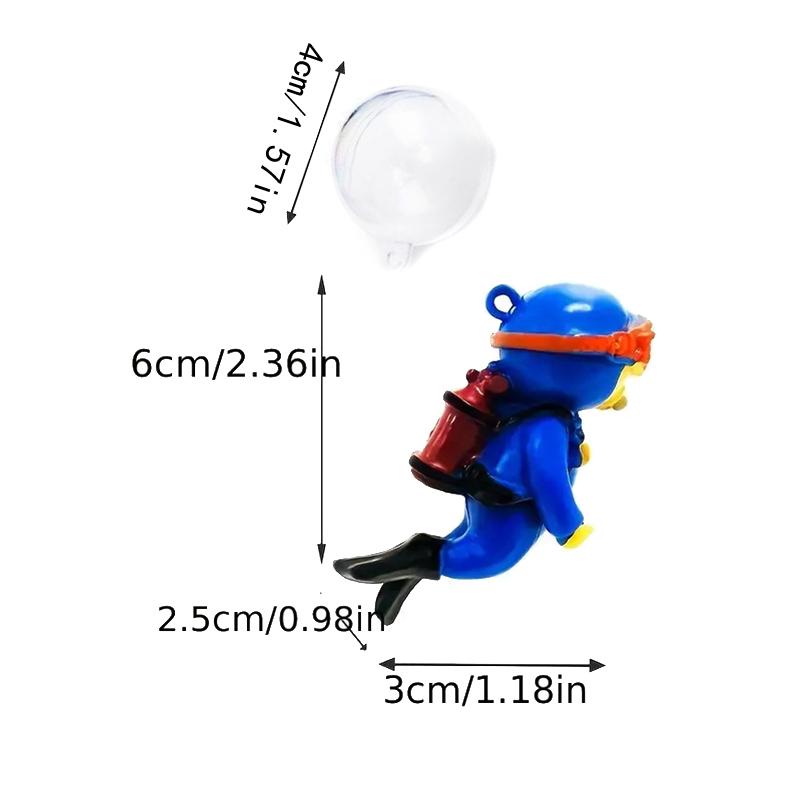 Мини-фигурка аквалангиста, фигурка аквалангиста в действии, украшение для аквариума, искусство, креативные ландшафтные аксессуары для аквариума