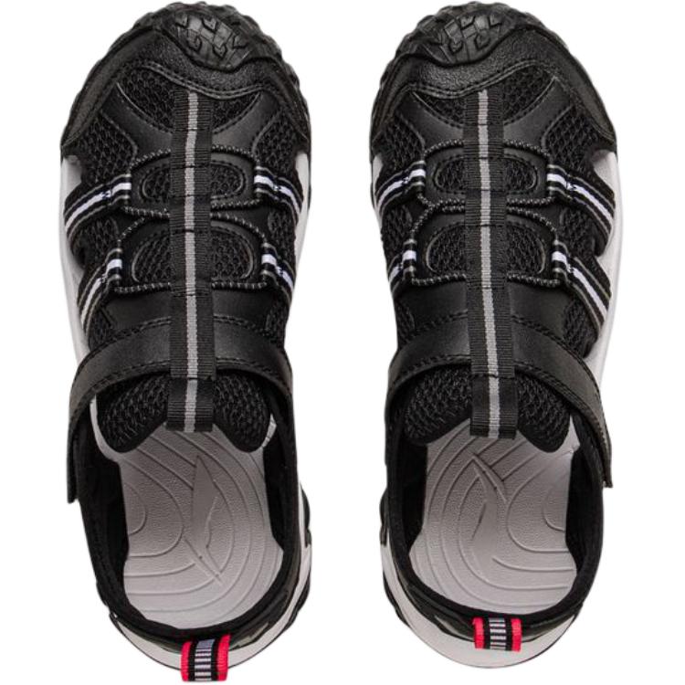 Li Ning Kids Comfortable Soft Non-Slip Wear-Resistant Low-Top Sandals Kids Sandals Black YKUV014-7