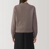 MUJI Washable Wool Dark Mocha Size BA1P5A4A Women's Mid-Gauge V-Neck Cardigan, Brown, XL,