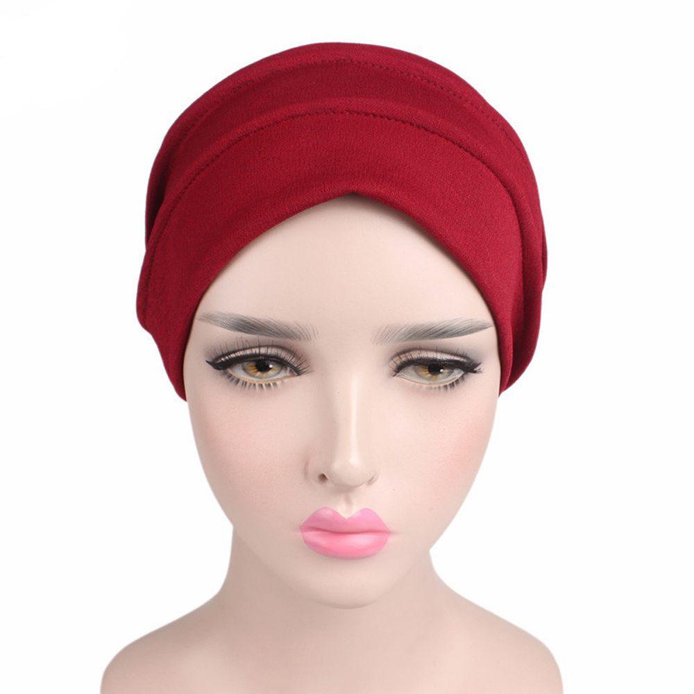 Caps Cotton Headscarf Solid Color Chemotherapy Cap Muslim Hijabs Women Head Wrap Turban Beanie Cap