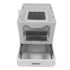 Enclosed Cat Litter Box Stainless Steel Large Drawer Style Odor Proof Anti Splashing Foldable Cat