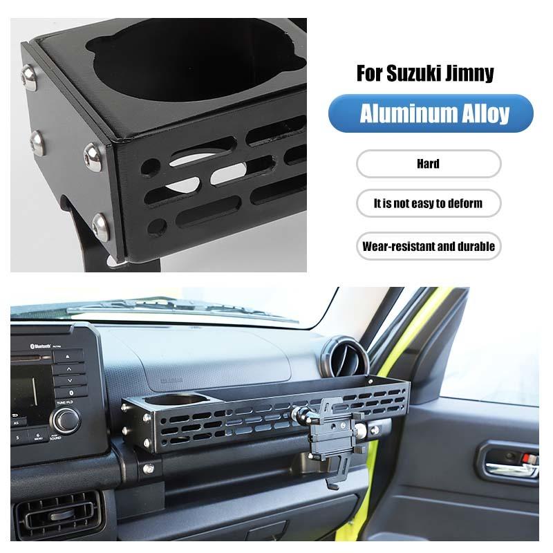 Подлокотник для второго пилота, ящик для хранения, держатель для мобильного телефона, аксессуары из алюминиевого сплава, подходят для Suzuki Jimny 2019 Up, автомобильные аксессуары