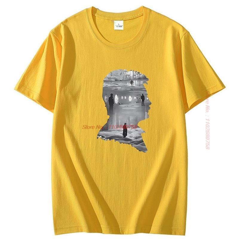Stalker 1979 Film Cotton Tshirt Andrei Tarkovsky Silhouette Collage Elegant High Quality Short Sleeve Tshirt Unisexs Clothes