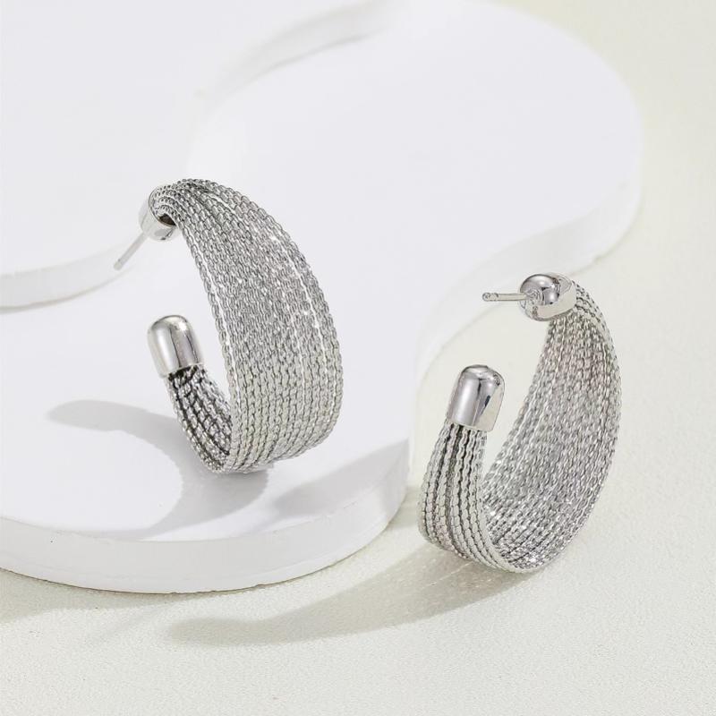 Винтажные гладкие металлические серьги-кольца в стиле панк для женщин, преувеличенные золотые геометрические серьги в форме буквы C, женские модные ювелирные изделия, подарки, новинка