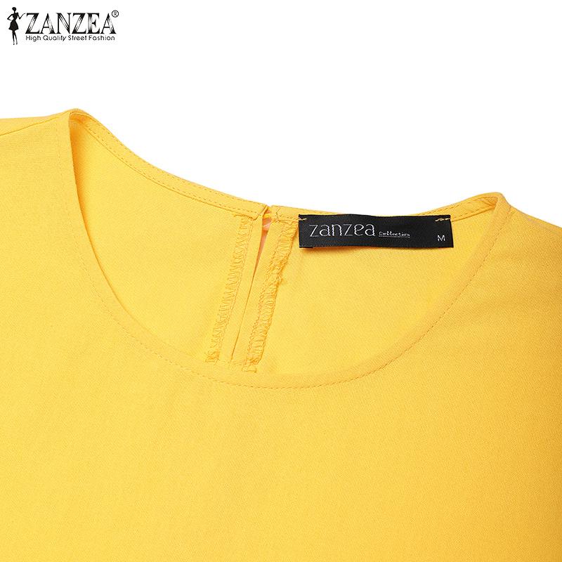 ZANZEA Женское повседневное летнее платье без рукавов с круглым вырезом