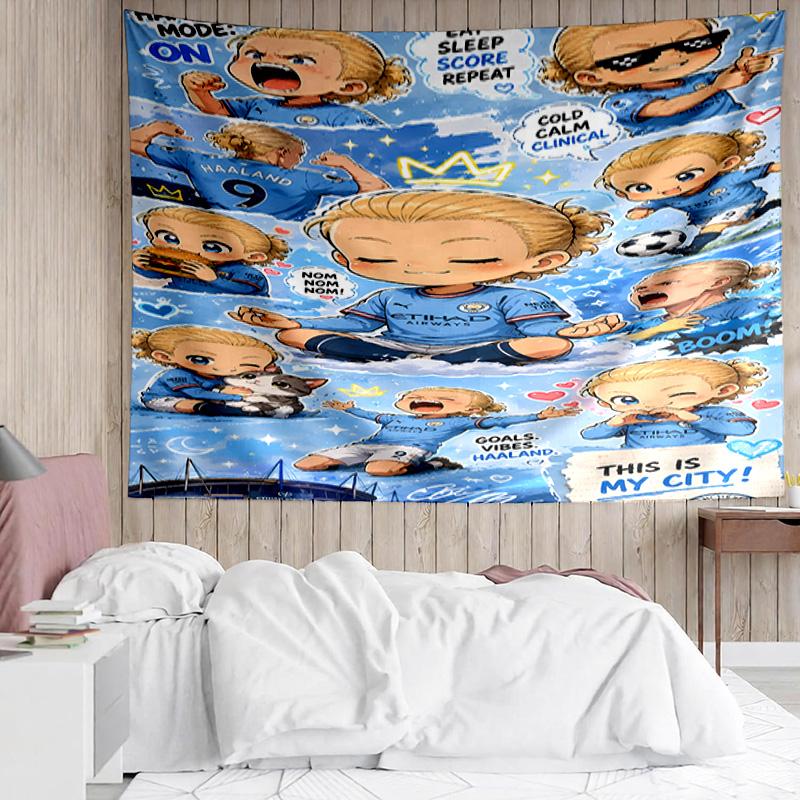Haaland Tapestry for Bedroom Aesthetic Classroom Tapestries Wall Hanging for Living Room Dorm Office,Ideal Creative Gift