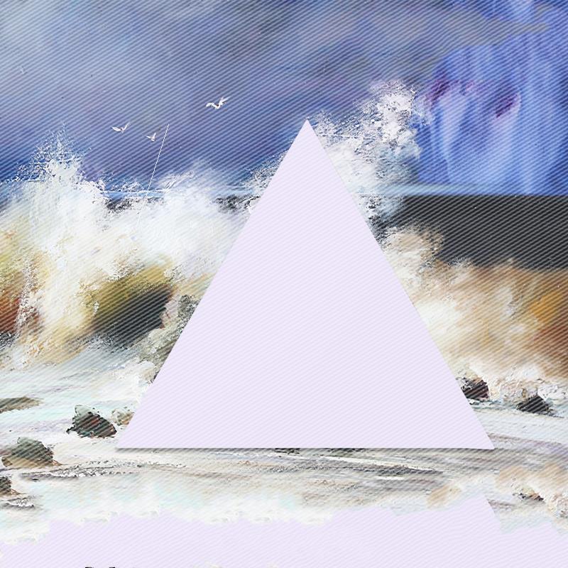 Треугольная деревянная коробка в рамке, пустая, натянутая на холст, акриловая масляная краска, доска