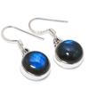 Natural Labradorite Gemstone 925 Solid Sterling Silver Gift Earring 1.25" n2W05