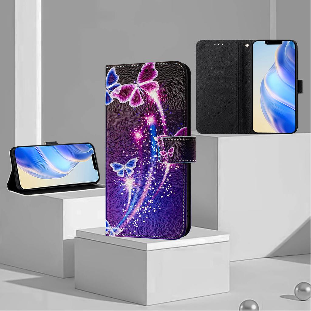 Роскошный кожаный чехол-кошелек с рисунком бабочки фейерверка, чехол-книжка из искусственной кожи для Xiaomi 6X 11 12, Redmi 6 7 8 9 10 12, Redmi Note 7 8 9 10 11...