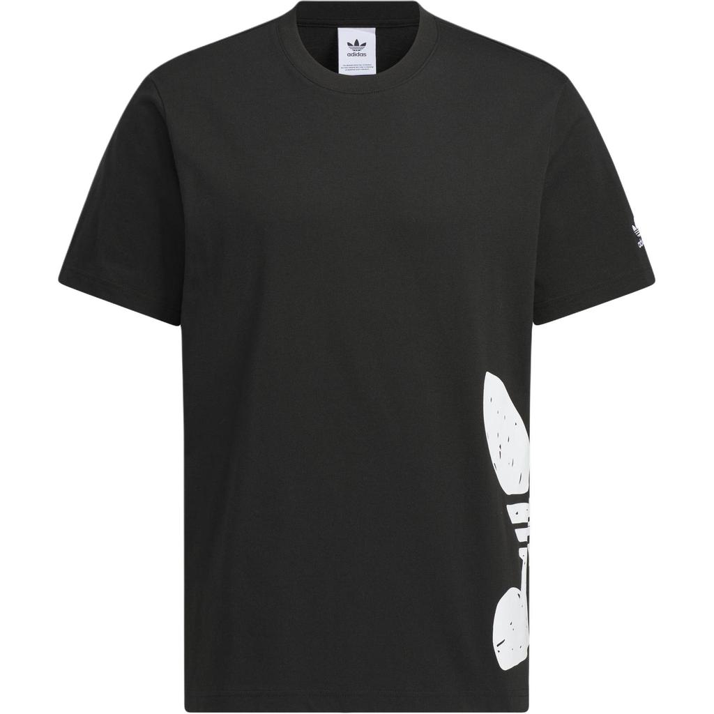Adidas Originals Logo Graphic Breathable Versatile Short Sleeve T-Shirt Men Tops Black JD3247