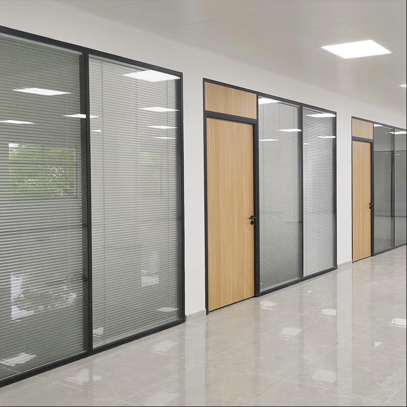 Aluminum Alloy Office Glass Partition with Blinds